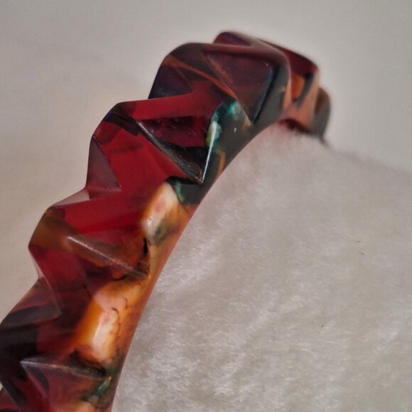 FABULOUS REAR 1930'S BAKELITE GEAR BANGLE BRACELET - Picture 13 of 15